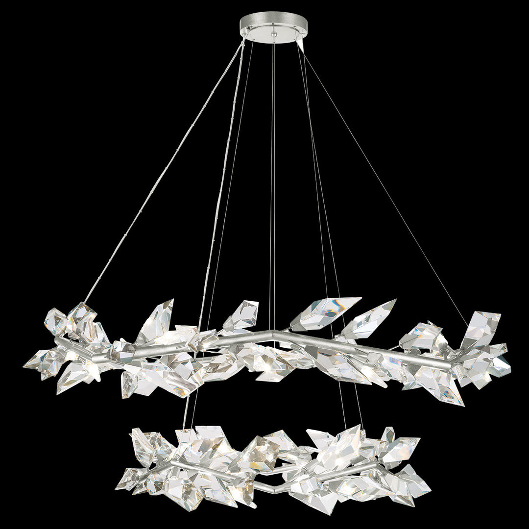 Fine Art Handcrafted Lighting Foret 55"W Round Pendant 909140 in Standard Silver Leaf (909140-1ST)