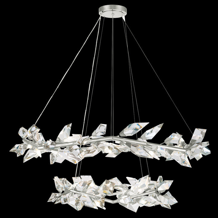 Fine Art Handcrafted Lighting Foret 55"W Round Pendant 909140 in Standard Silver Leaf (909140-1ST)