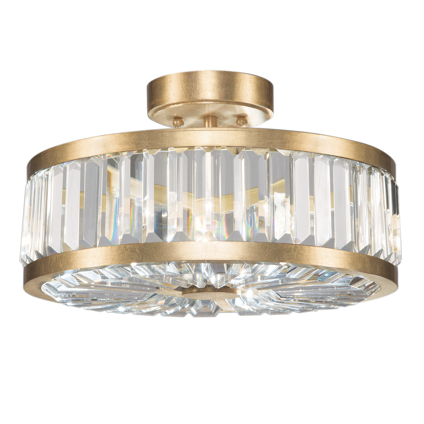 Fine Art Handcrafted Lighting Crystal Enchantment Semi-Flush Mount Ceiling Mounts Fine Art Handcrafted Lighting Gold  