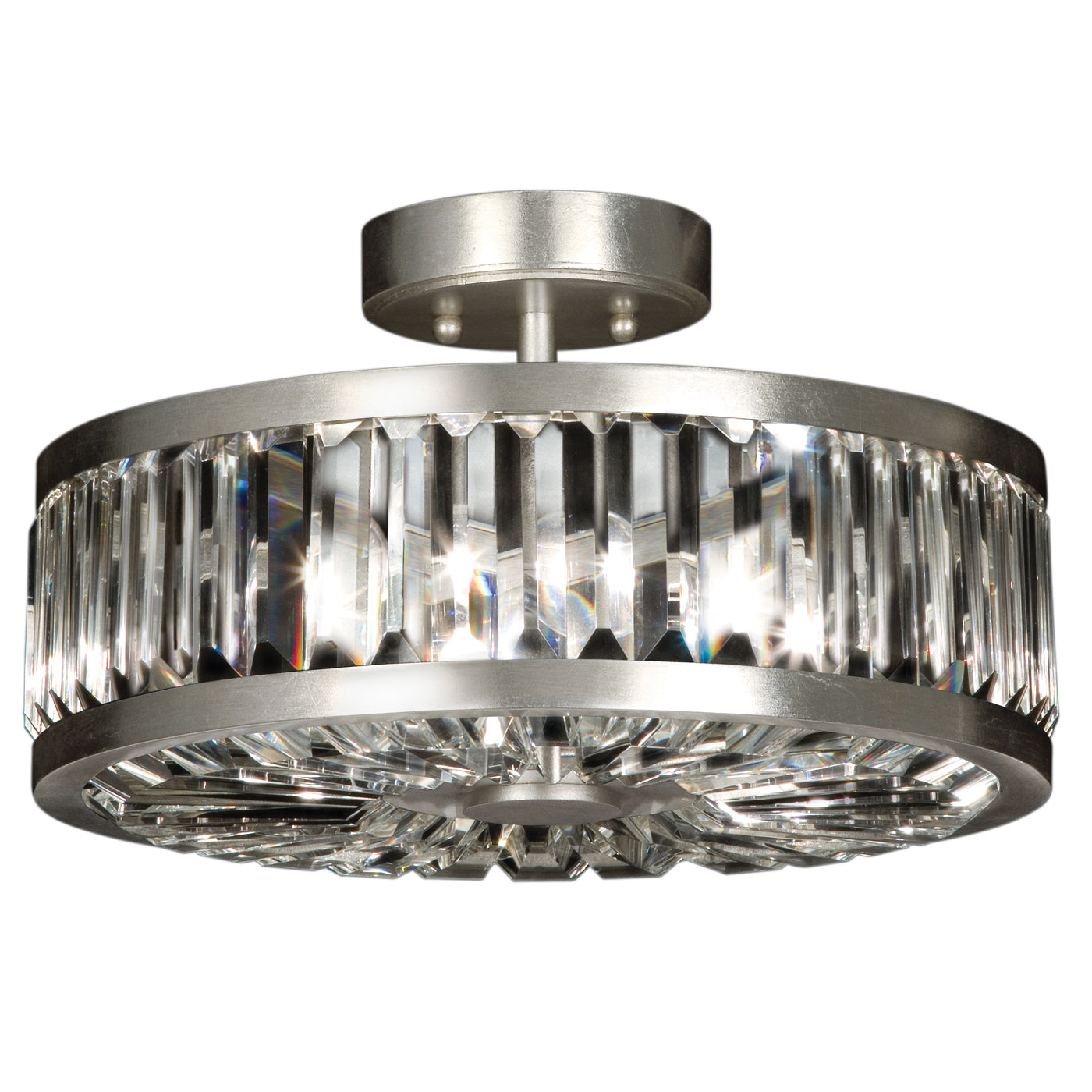 Fine Art Handcrafted Lighting Crystal Enchantment Semi-Flush Mount Ceiling Mounts Fine Art Handcrafted Lighting Silver  