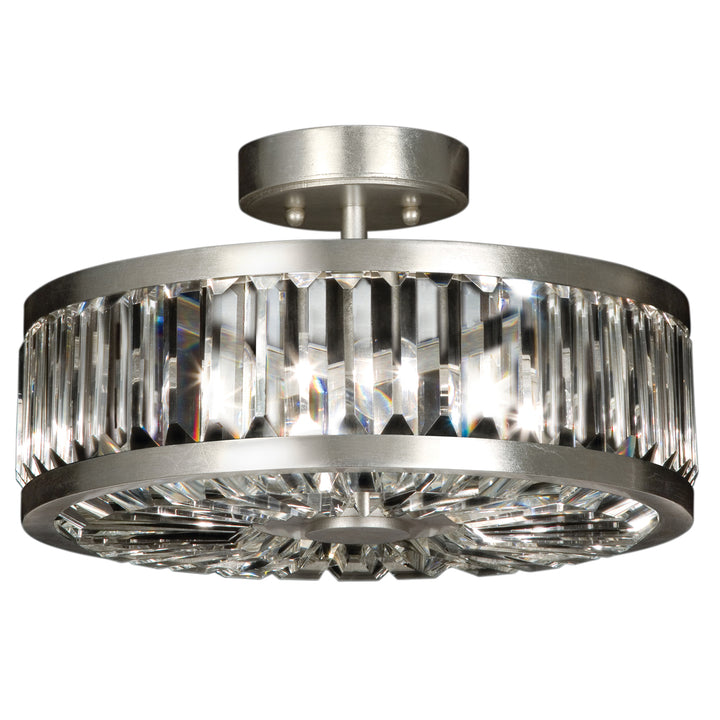 Fine Art Handcrafted Lighting Crystal Enchantment Semi-Flush Mount Ceiling Flush Mounts Fine Art Handcrafted Lighting Silver  