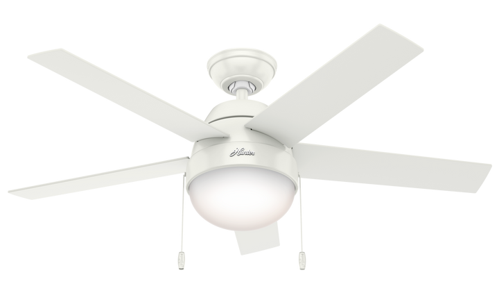 Hunter 46 inch Anslee Ceiling Fan with LED Light Kit and Pull Chain Indoor Ceiling Fans Hunter