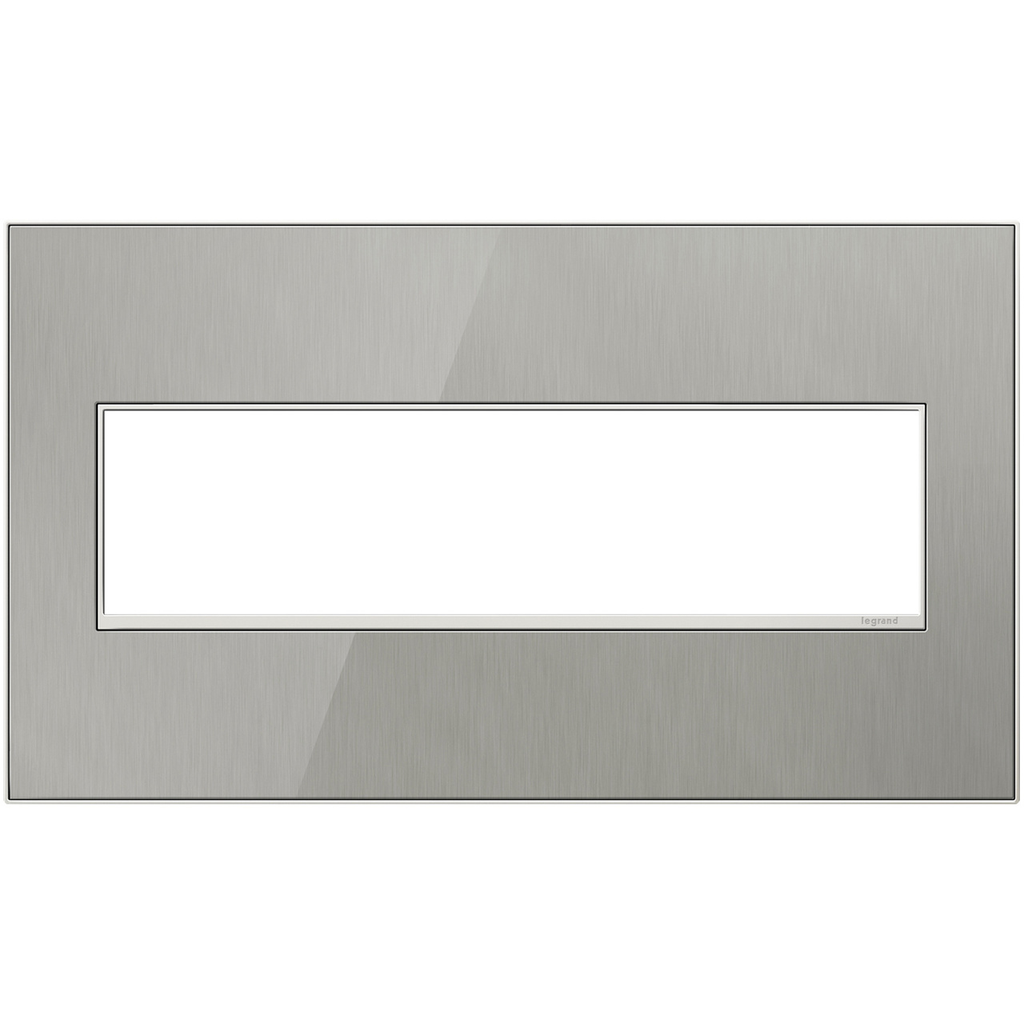 Legrand adorne Brushed Stainless 4-Gang wall plate
