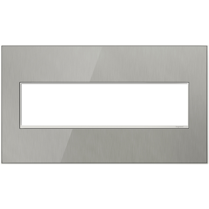 Legrand adorne Brushed Stainless 4-Gang wall plate