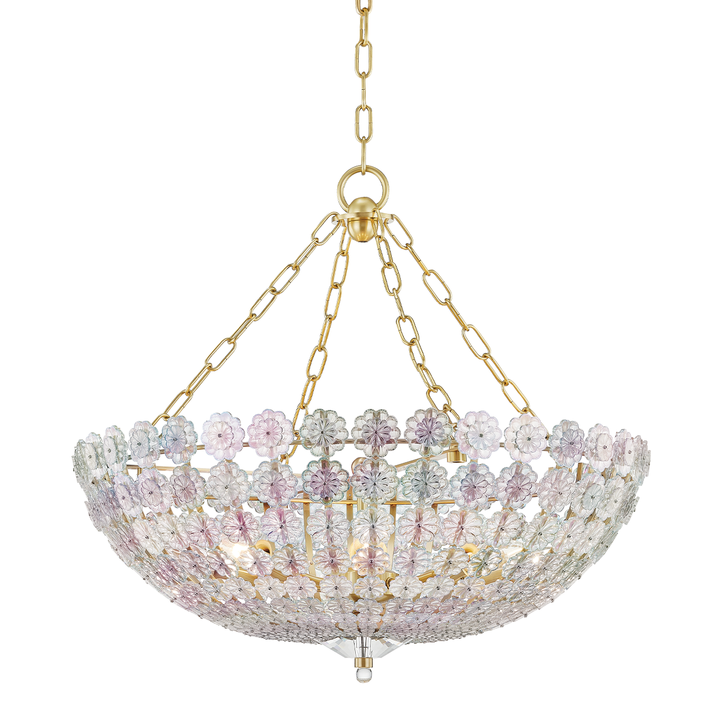 Hudson Valley Lighting Floral Park Chandelier Chandeliers Hudson Valley Lighting Aged Brass  