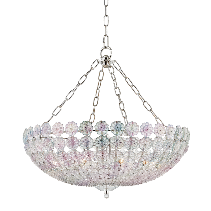 Hudson Valley Lighting Floral Park Chandelier Chandeliers Hudson Valley Lighting Polished Nickel  