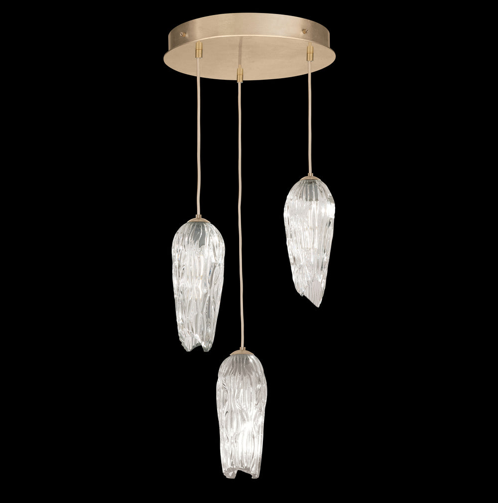 Fine Art Handcrafted Lighting Las Olas 17.5"W Round Pendant in Standard Gold Leaf (911840-2ST)