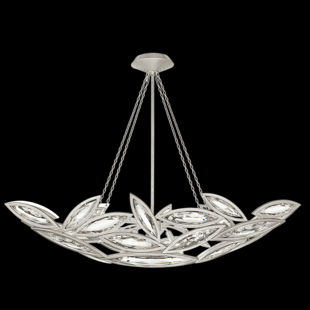 Fine Art Handcrafted Lighting Marquise 50"W Oblong Pendant in Standard Silver Leaf (849640-12ST)