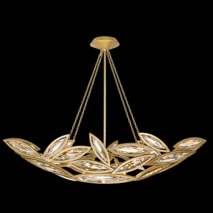 Fine Art Handcrafted Lighting Marquise 50"W Oblong Pendant in Brushed Gold Leaf (849640-22ST)