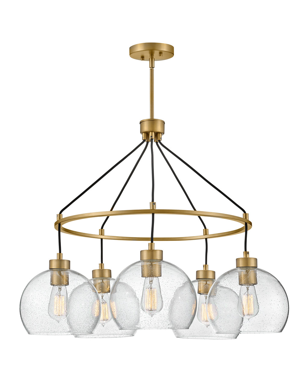 Lark Rumi Medium Single Tier Chandeliers Lark 30.0x30.0x24.5 Lacquered Brass 