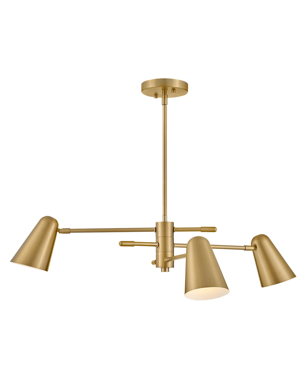 Lark Birdie Three Light Convertible Mobile Single Tier Chandeliers Lark 30.0x30.0x10.25 Lacquered Brass 