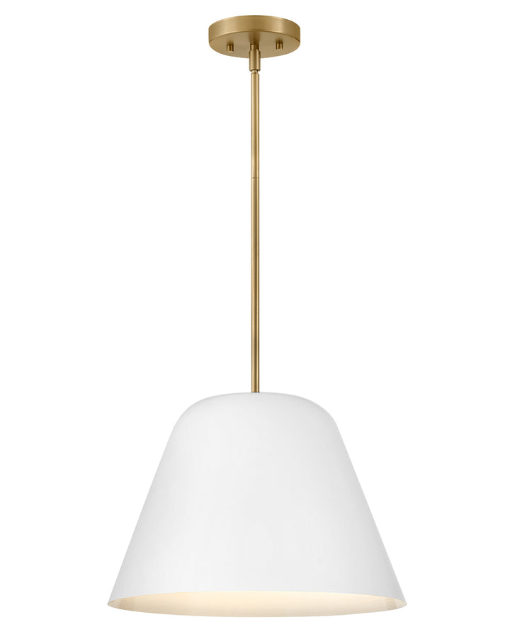 Lark Madi Medium Pendant Pendants Lark Lacquered Brass & White