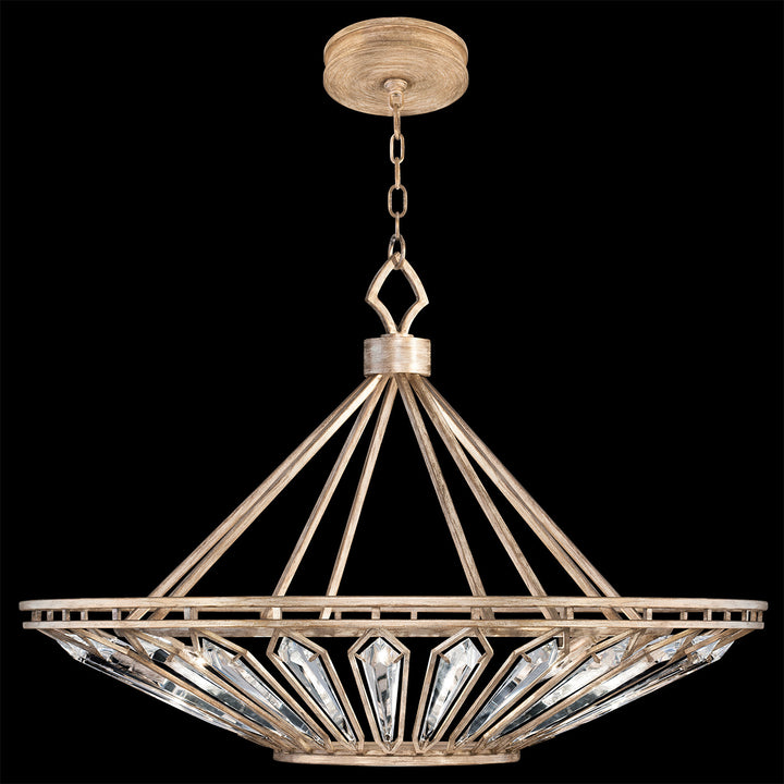 Fine Art Handcrafted Lighting Westminster 38"W Round Pendant in Weathered Brown and Gold Patina (885440-2ST)