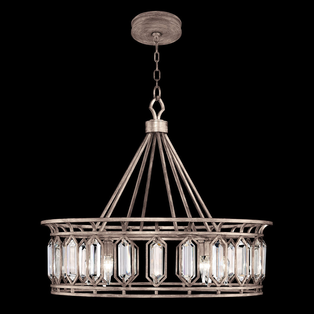 Fine Art Handcrafted Lighting Westminster 30.5"W Round Pendant in Weathered Brown and Silver Patina (885540-1ST)