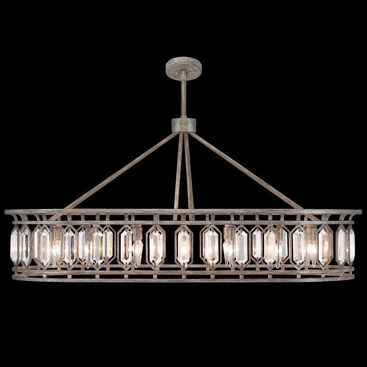 Fine Art Handcrafted Lighting Westminster 52"W Oblong Pendant in Weathered Brown and Silver Patina (889940-1ST)