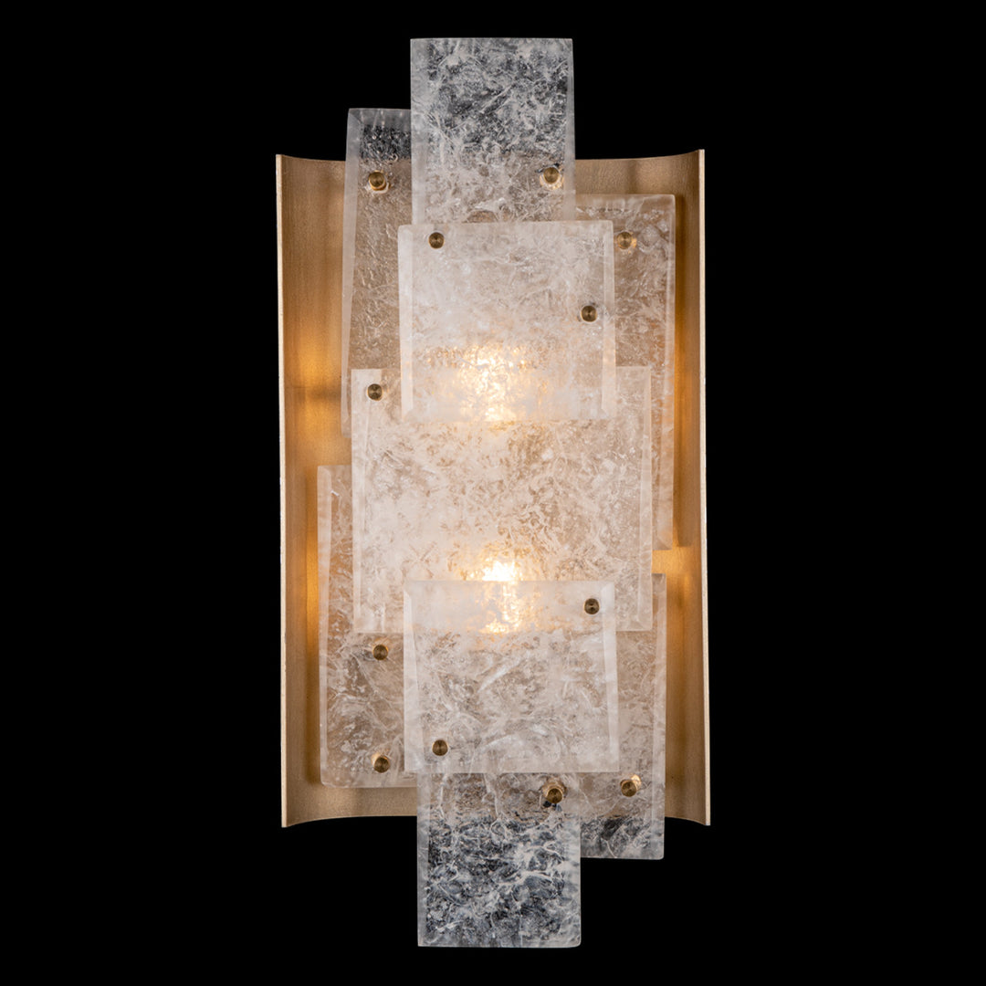 Fine Art Handcrafted Lighting Lunea 18"H Sconce in Standard Soft Gold Leaf (910850-2ST)