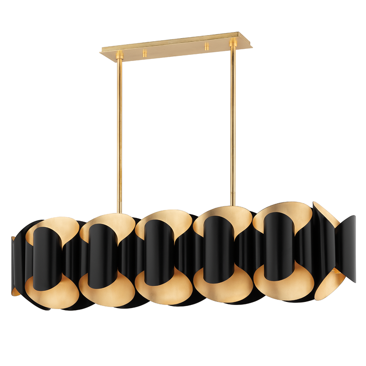 Hudson Valley Lighting Banks Linear Chandeliers Hudson Valley Lighting Gold Leaf/black  