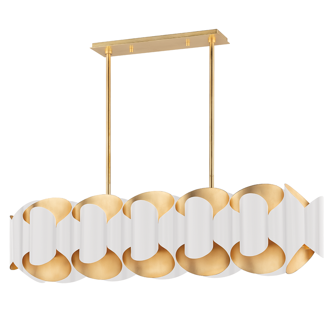 Hudson Valley Lighting Banks Linear Chandeliers Hudson Valley Lighting Gold Leaf/white  