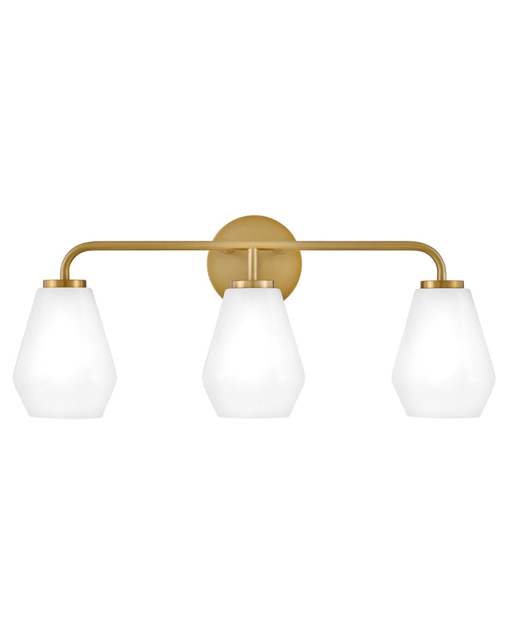 Lark Gio Vanity Light Vanity Lights Lark 7.25x24.0x10.25 Lacquered Brass Three Light