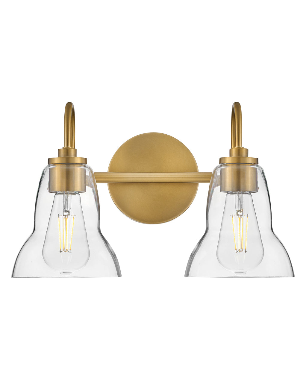 Lark Vera Vanity Light Vanity Lights Lark 8.25x15.0x9.75 Lacquered Brass Two Light