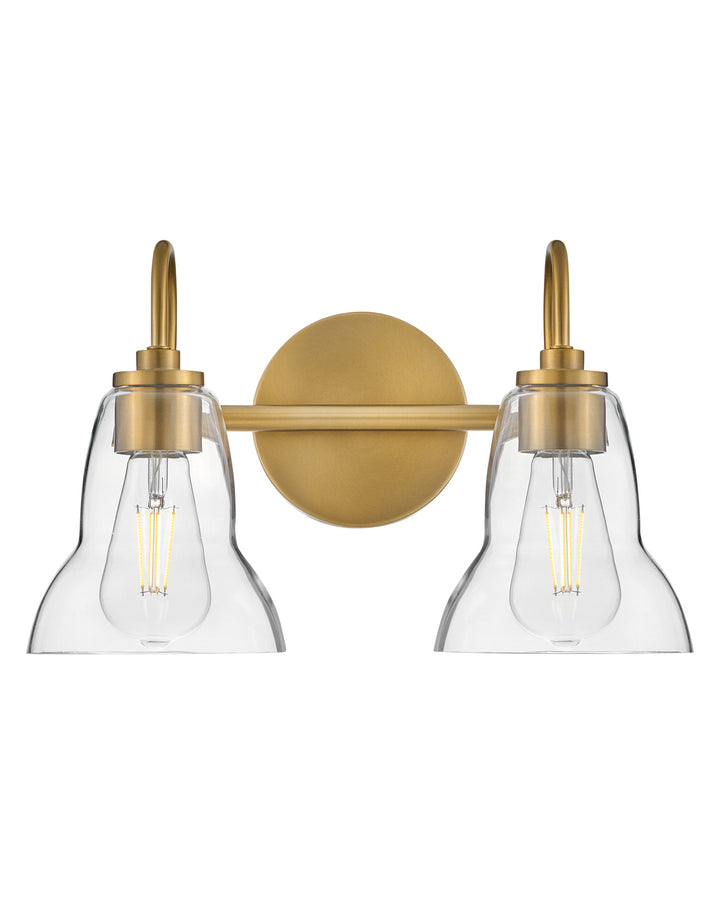 Lark Vera Vanity Light Vanity Lights Lark 8.25x15.0x9.75 Lacquered Brass Two Light