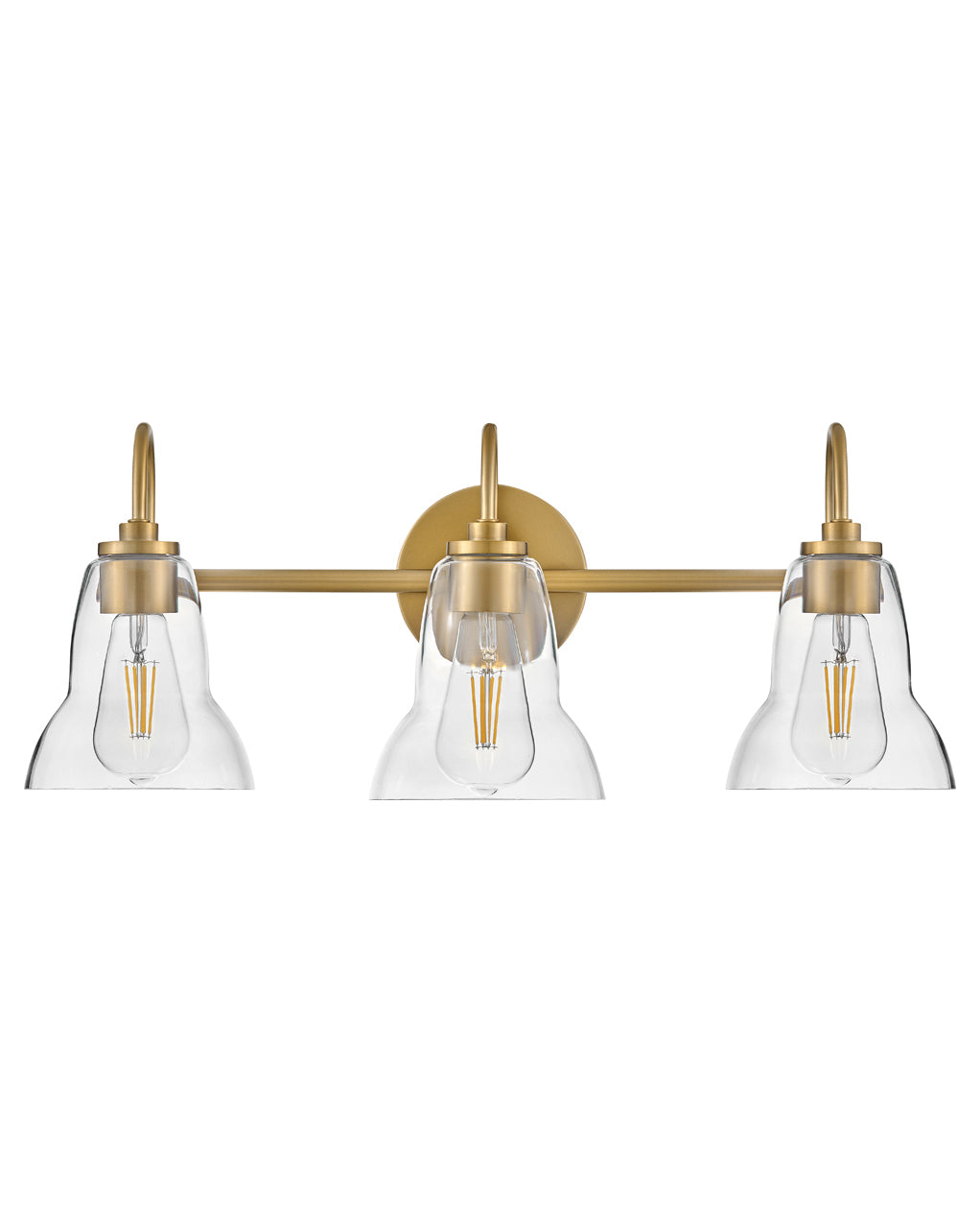 Lark Vera Vanity Light Vanity Lights Lark 8.25x24.0x9.75 Lacquered Brass Three Light