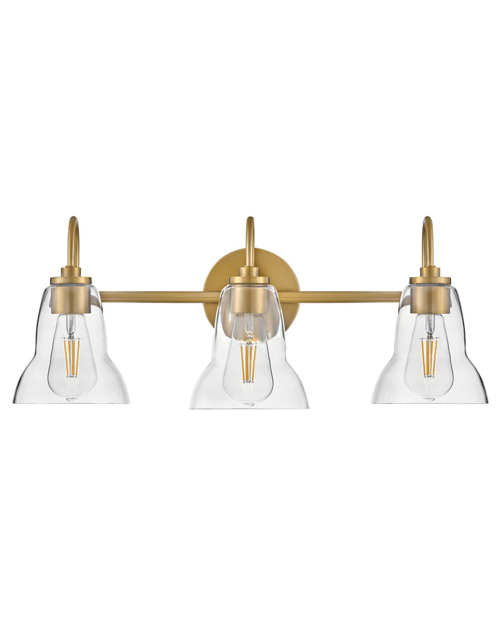 Lark Vera Vanity Light Vanity Lights Lark 8.25x24.0x9.75 Lacquered Brass Three Light