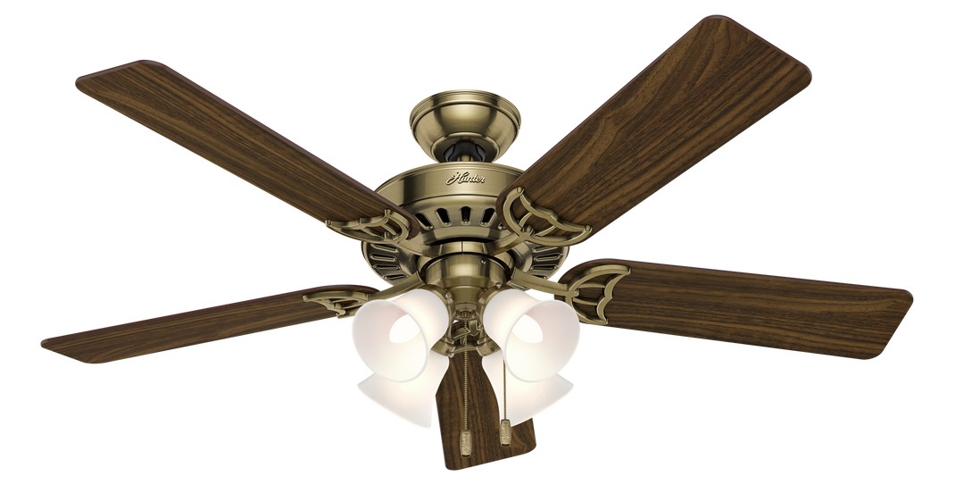 Hunter 52 inch Studio Series Ceiling Fan with LED Light Kit and Pull Chain Indoor Ceiling Fans Hunter   