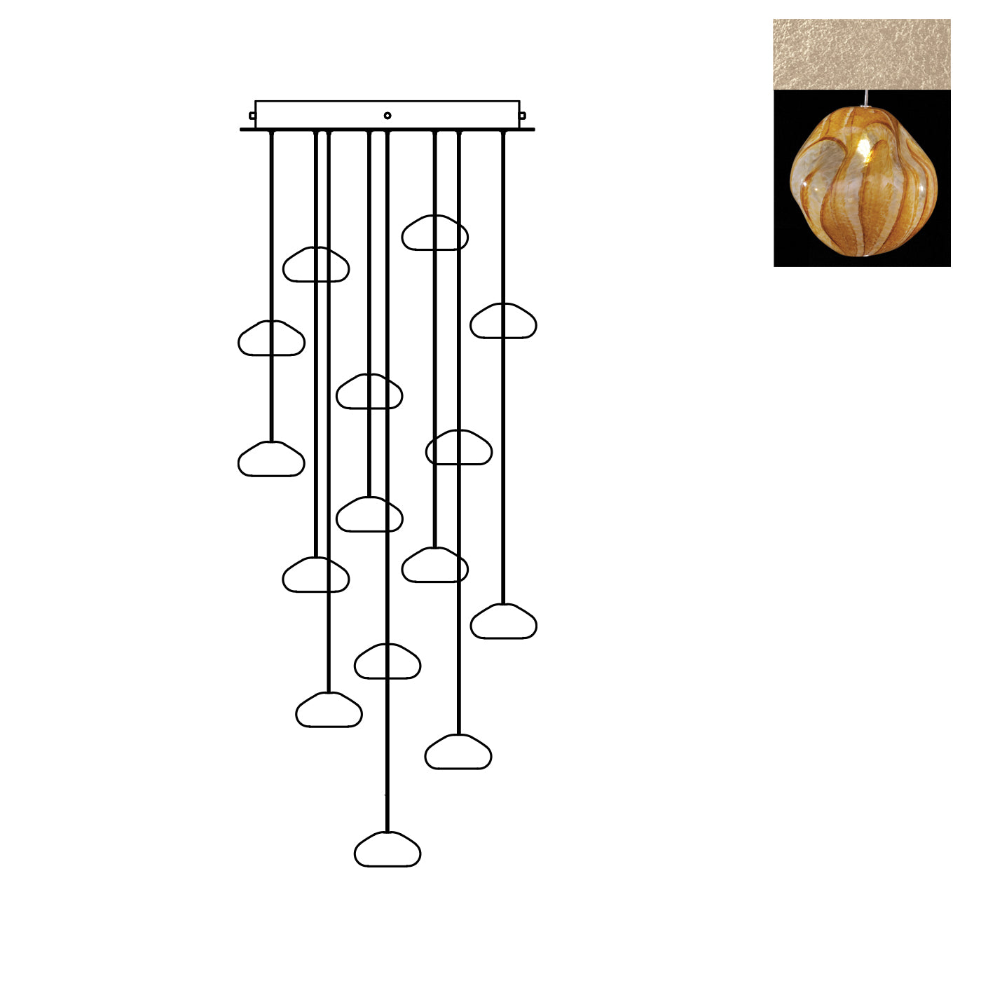 Fine Art Handcrafted Lighting Vesta Pendant Pendants Fine Art Handcrafted Lighting Gold w/Amber Glass 21 x 