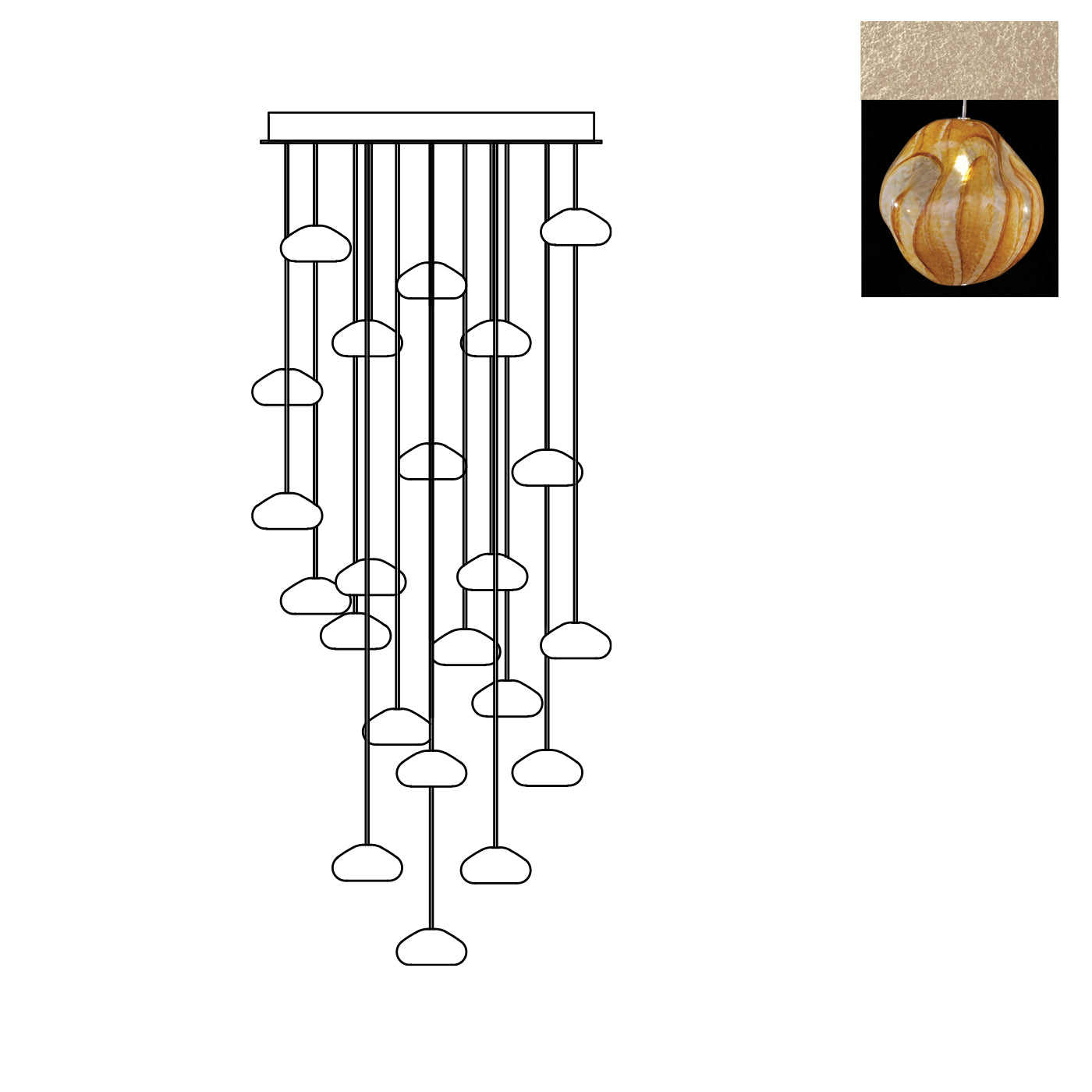 Fine Art Handcrafted Lighting Vesta Pendant Pendants Fine Art Handcrafted Lighting Gold w/Amber Glass 24 x 