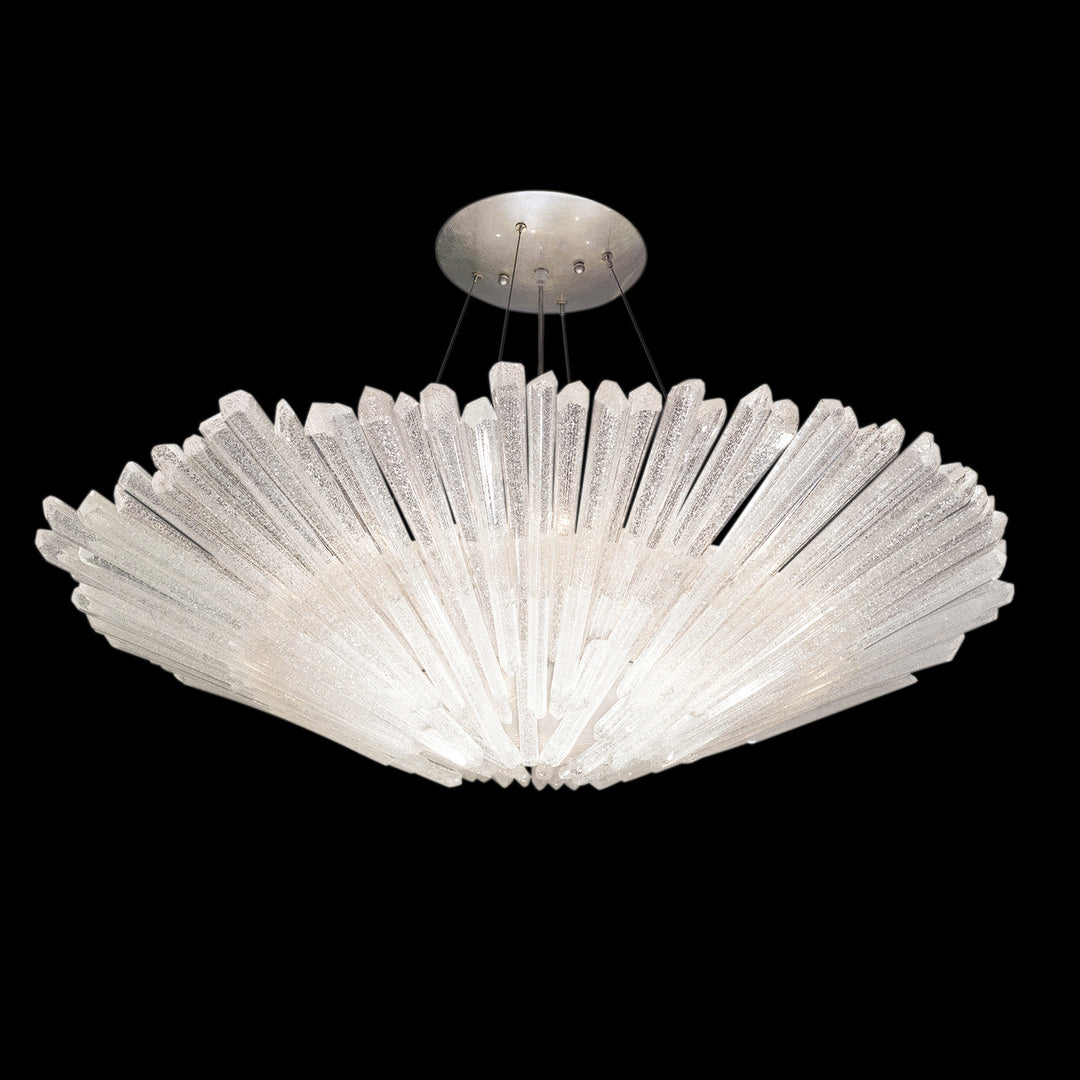 Fine Art Handcrafted Lighting Diamantina 42"W Round Pendant in Standard Silver Leaf (870240ST)