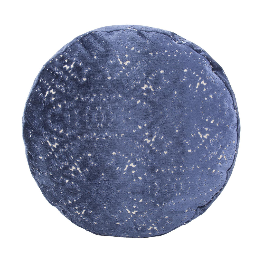 Howard Elliott Collection Round Foot Pouf Pisani Sapphire