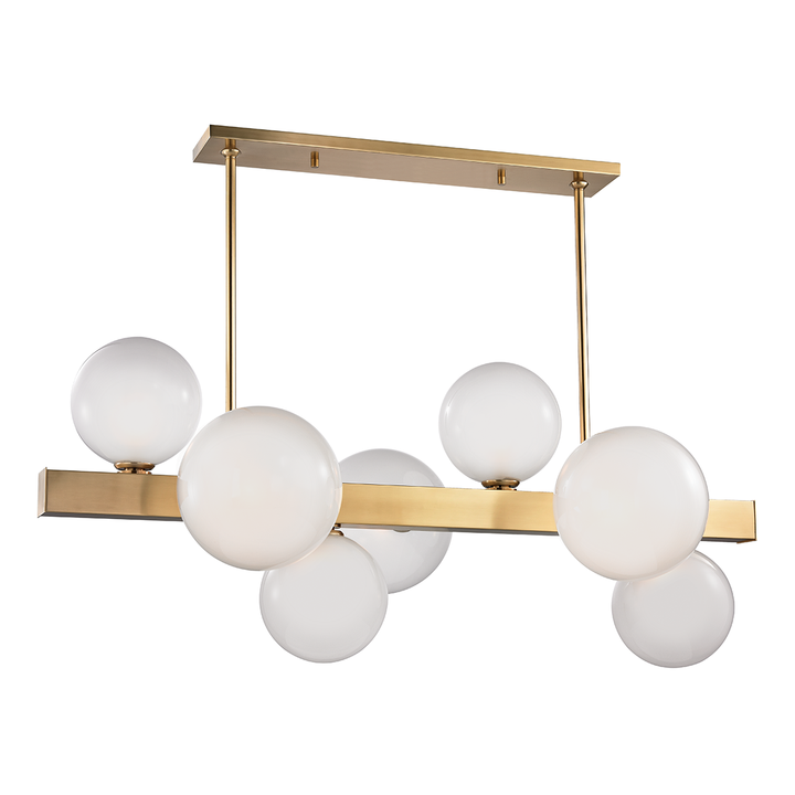 Hudson Valley Lighting Hinsdale Linear Chandeliers Hudson Valley Lighting Aged Brass  