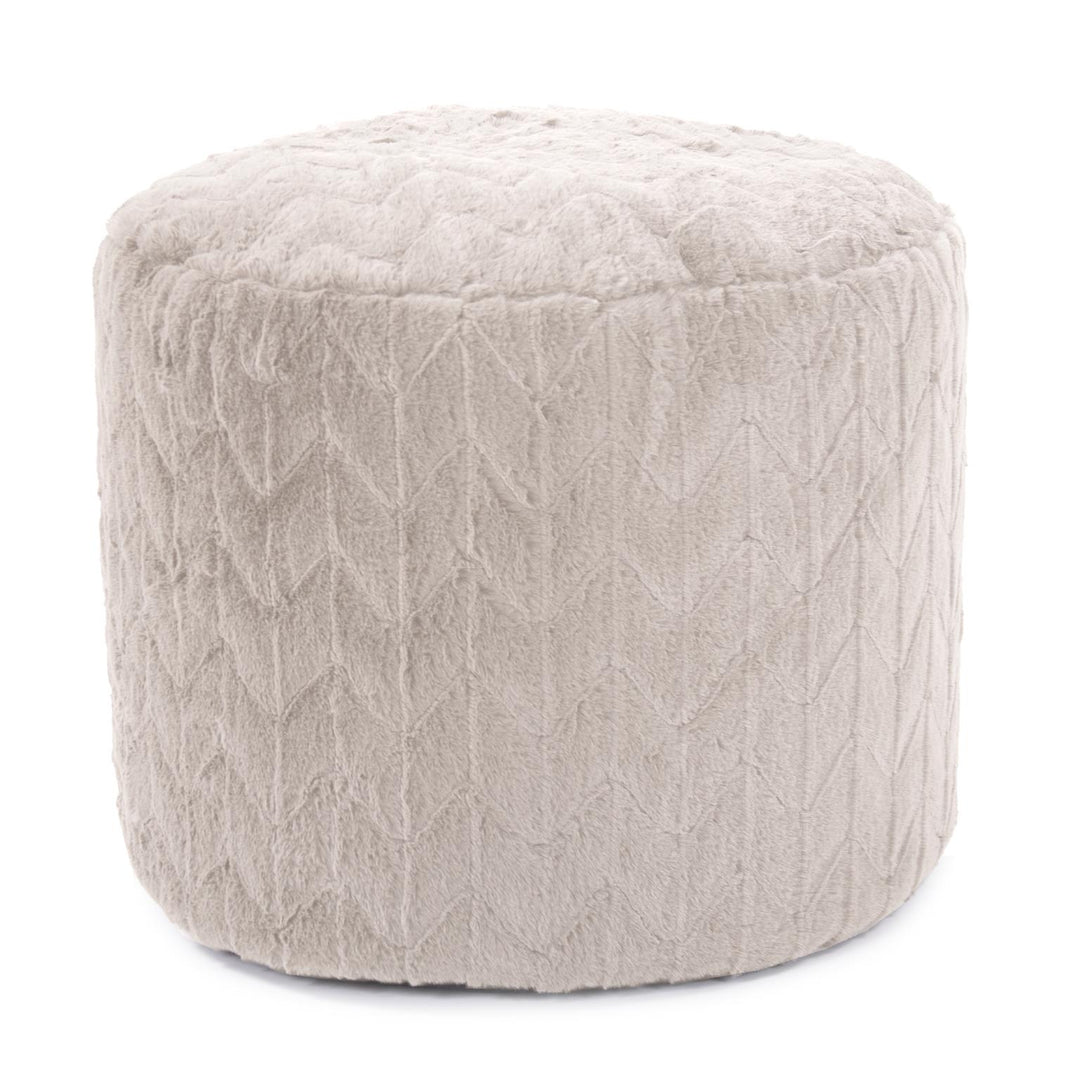 Howard Elliott Collection Tall Pouf Angora Natural Ottomans Howard Elliott Collection   