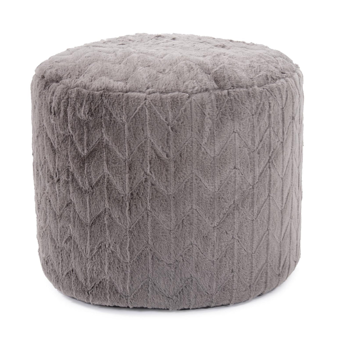 Howard Elliott Collection Tall Pouf Angora Stone Ottomans Howard Elliott Collection   