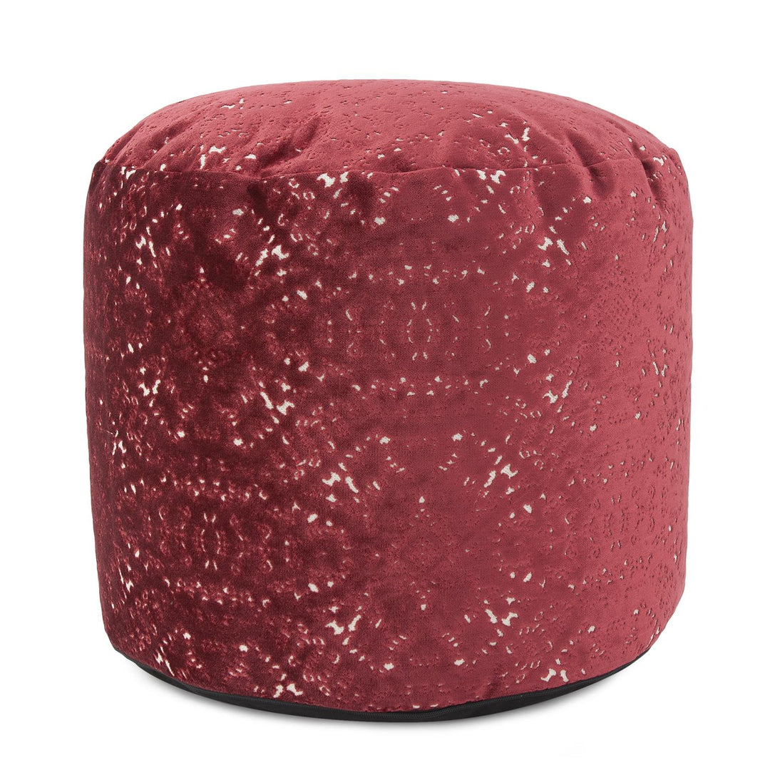 Howard Elliott Collection Round Tall Pouf Pisani Ruby