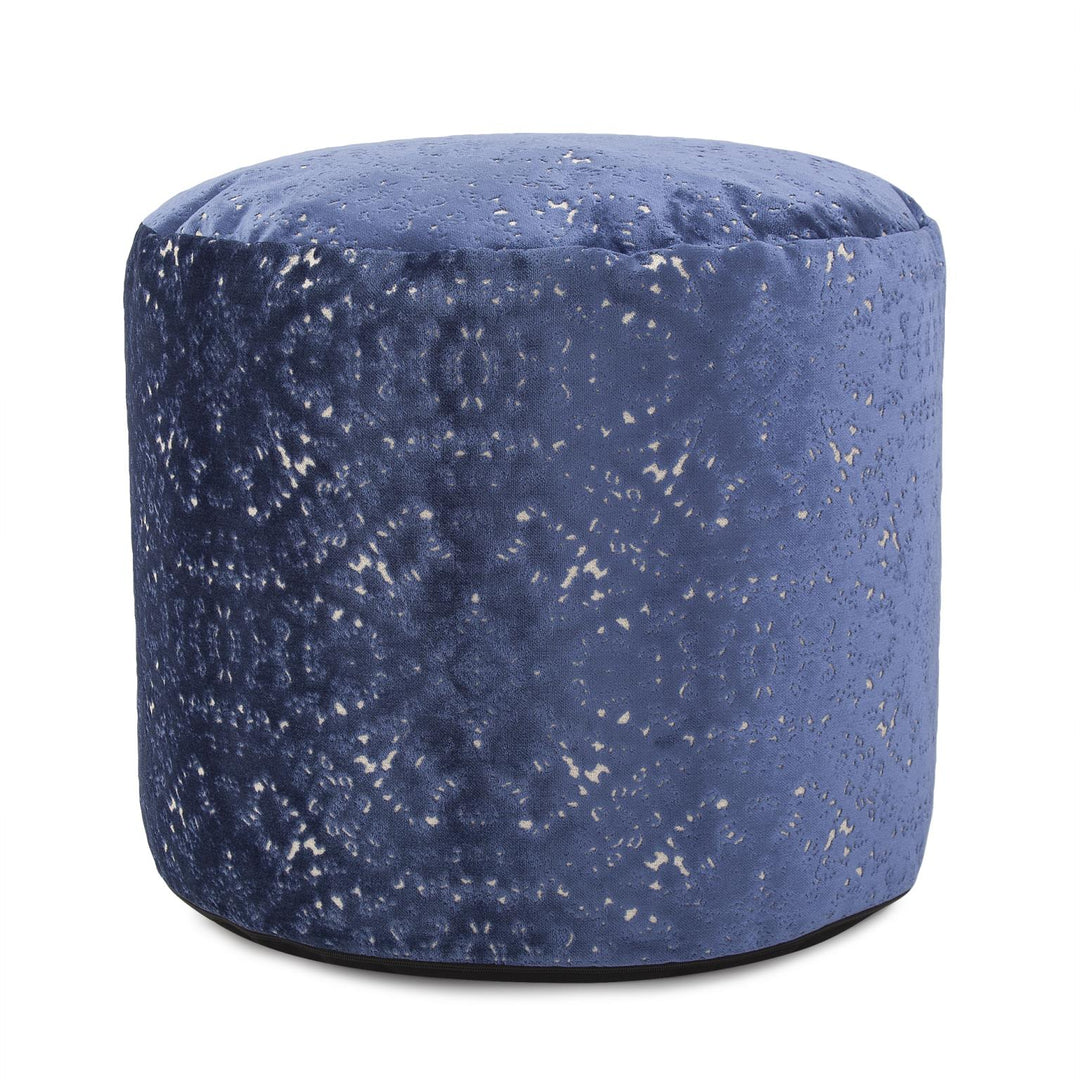 Howard Elliott Collection Round Tall Pouf Pisani Sapphire