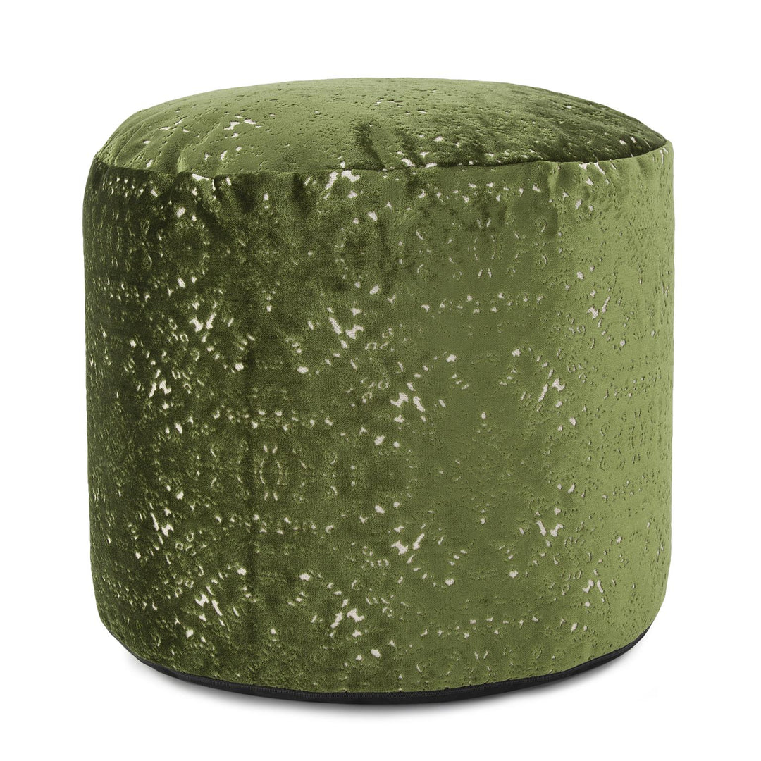 Howard Elliott Collection Round Tall Pouf Pisani Emerald