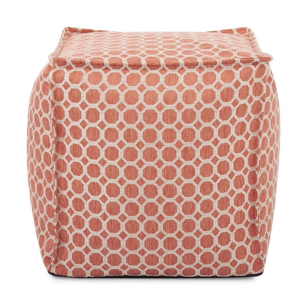 Howard Elliott Collection Square Pouf Pyth Coral