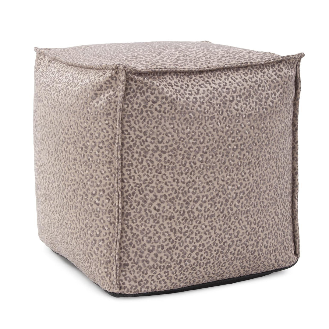 Howard Elliott Collection Square Pouf Lynx Taupe Ottomans Howard Elliott Collection   