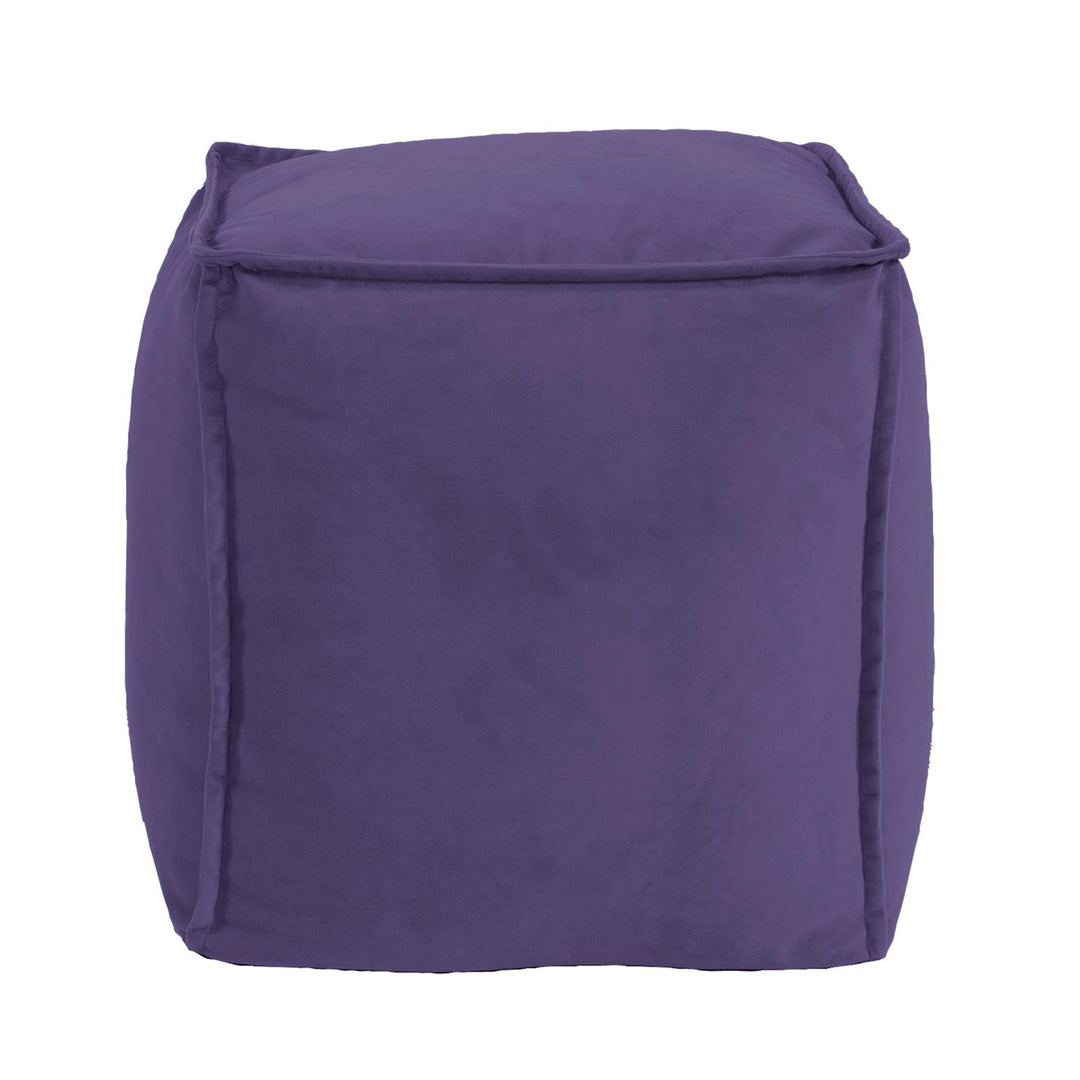 Howard Elliott Collection Square Pouf Bella Eggplant Ottomans Howard Elliott Collection   