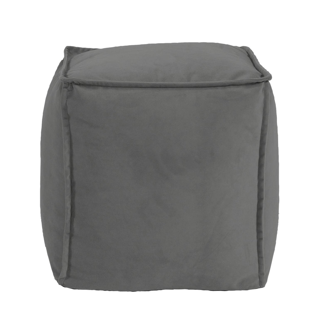 Howard Elliott Collection Square Pouf Bella Pewter Ottomans Howard Elliott Collection   