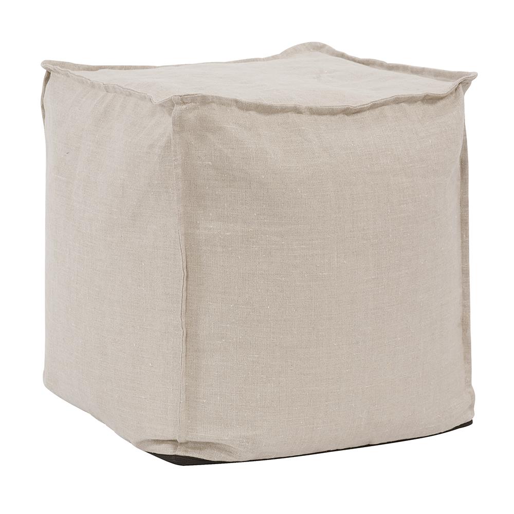 Howard Elliott Collection Square Pouf Prairie Linen Ottomans Howard Elliott Collection   