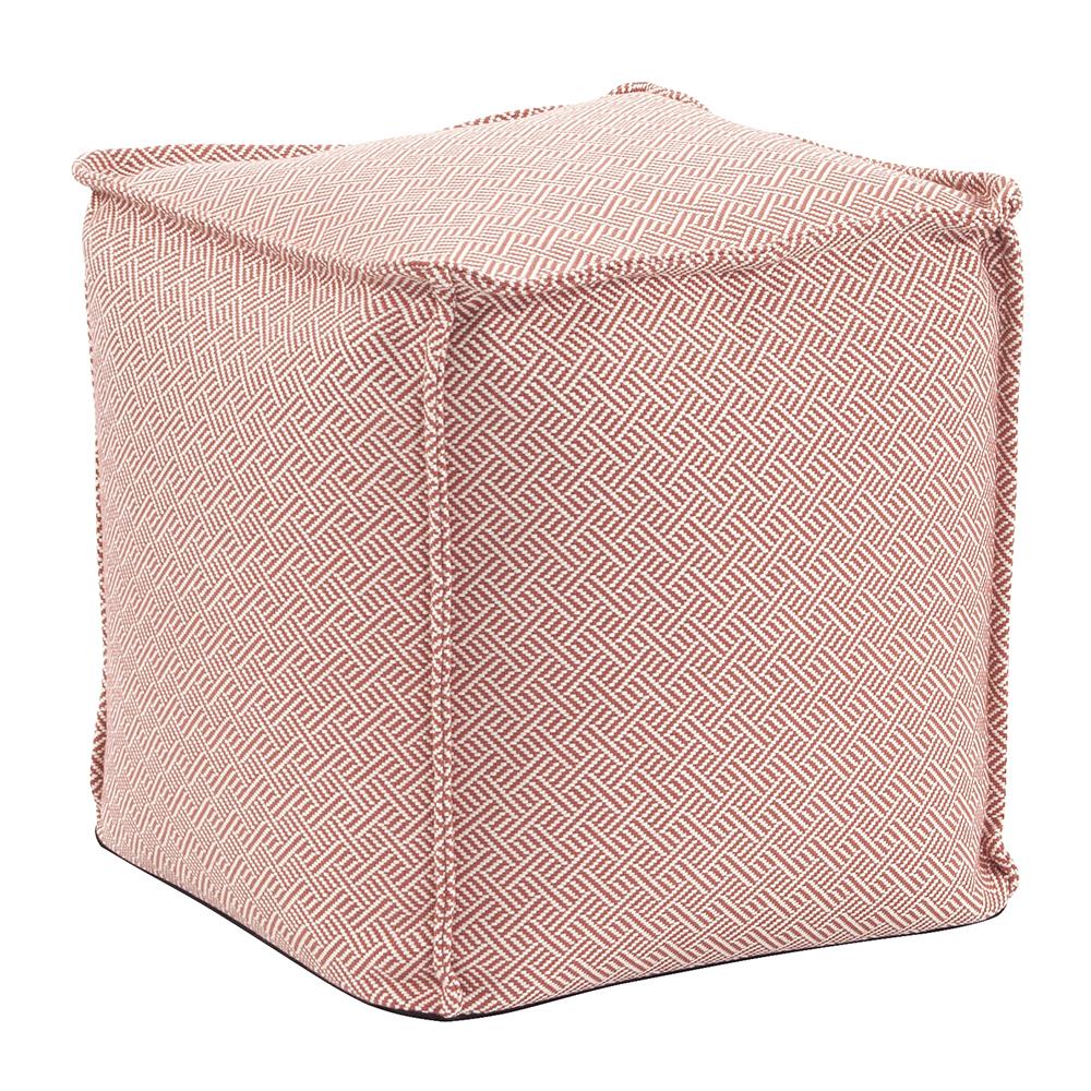 Howard Elliott Collection Square Pouf Beach Club Rhubarb