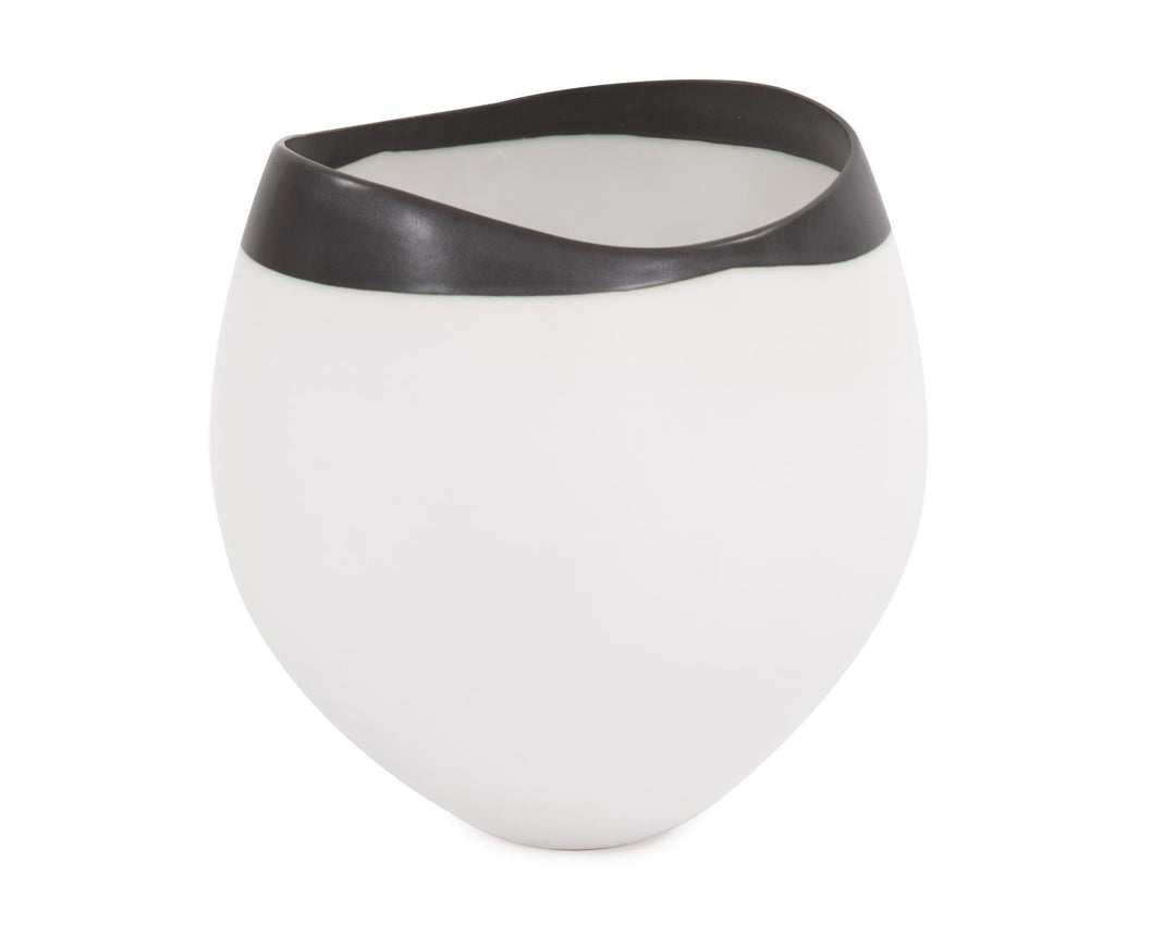 Howard Elliott Collection Eclipse White Ceramic Vase, Medium