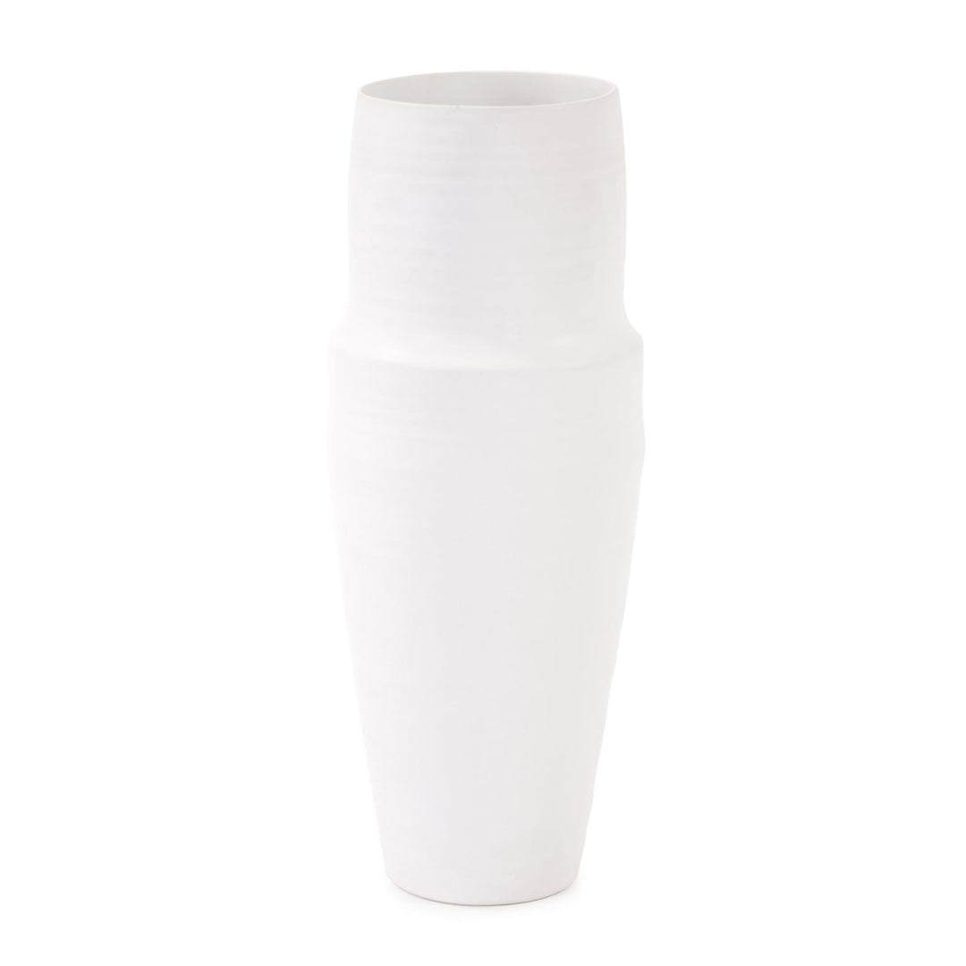 Howard Elliott Collection Marrakesh White Ceramic Tapered Vase, Large