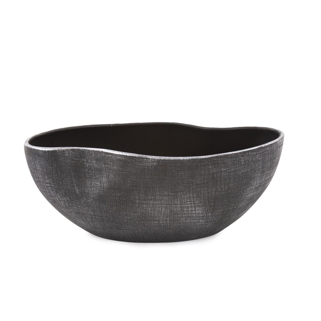 Howard Elliott Collection Textured Black Free Formed Ceramic Bowl