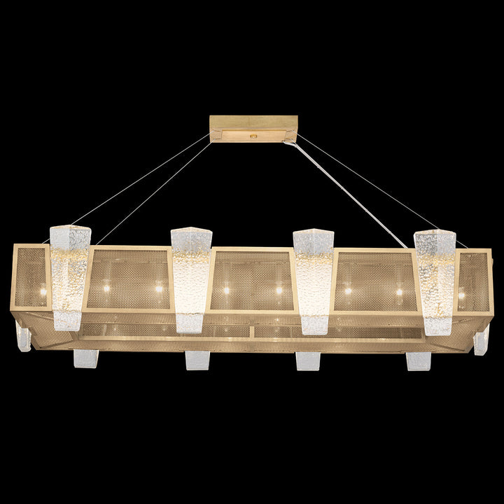Fine Art Handcrafted Lighting Crownstone 52"W Rectangular Pendant (Model 891240)