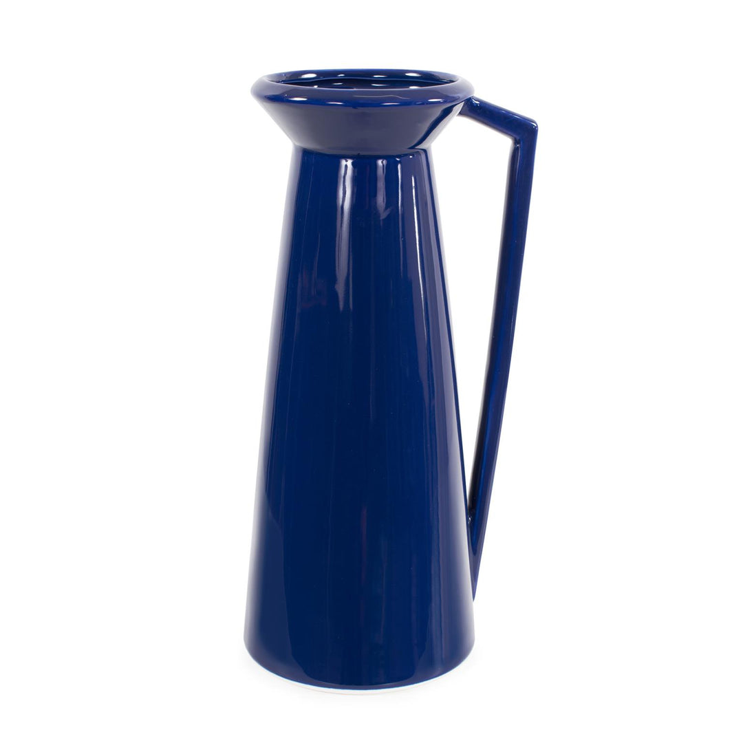 Howard Elliott Collection Bella Sapphire Blue Short Ceramic Pitcher