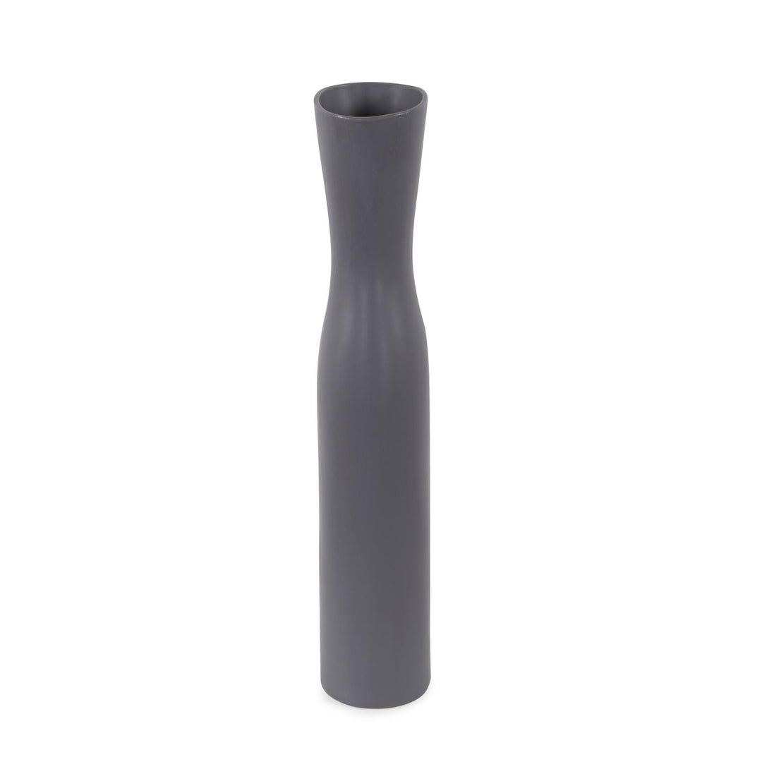 Howard Elliott Collection Larek Asymmetrical Charcoal Gray Contemporary Ceramic Short Vase Vases Howard Elliott Collection   